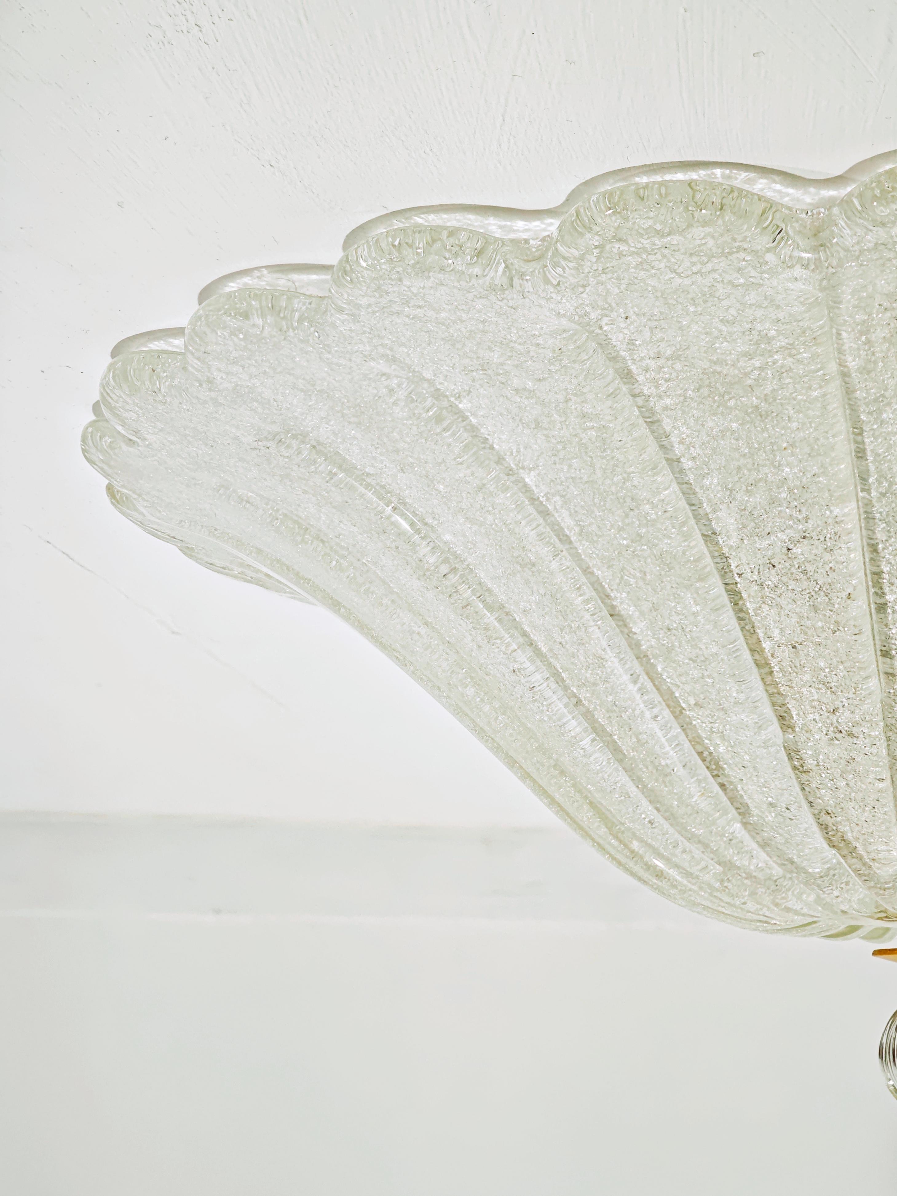 Fine XX secolo Murano Flush Mount Ceiling Light Style Barovier & Toso Mid-Century Modern 70/80s in vendita