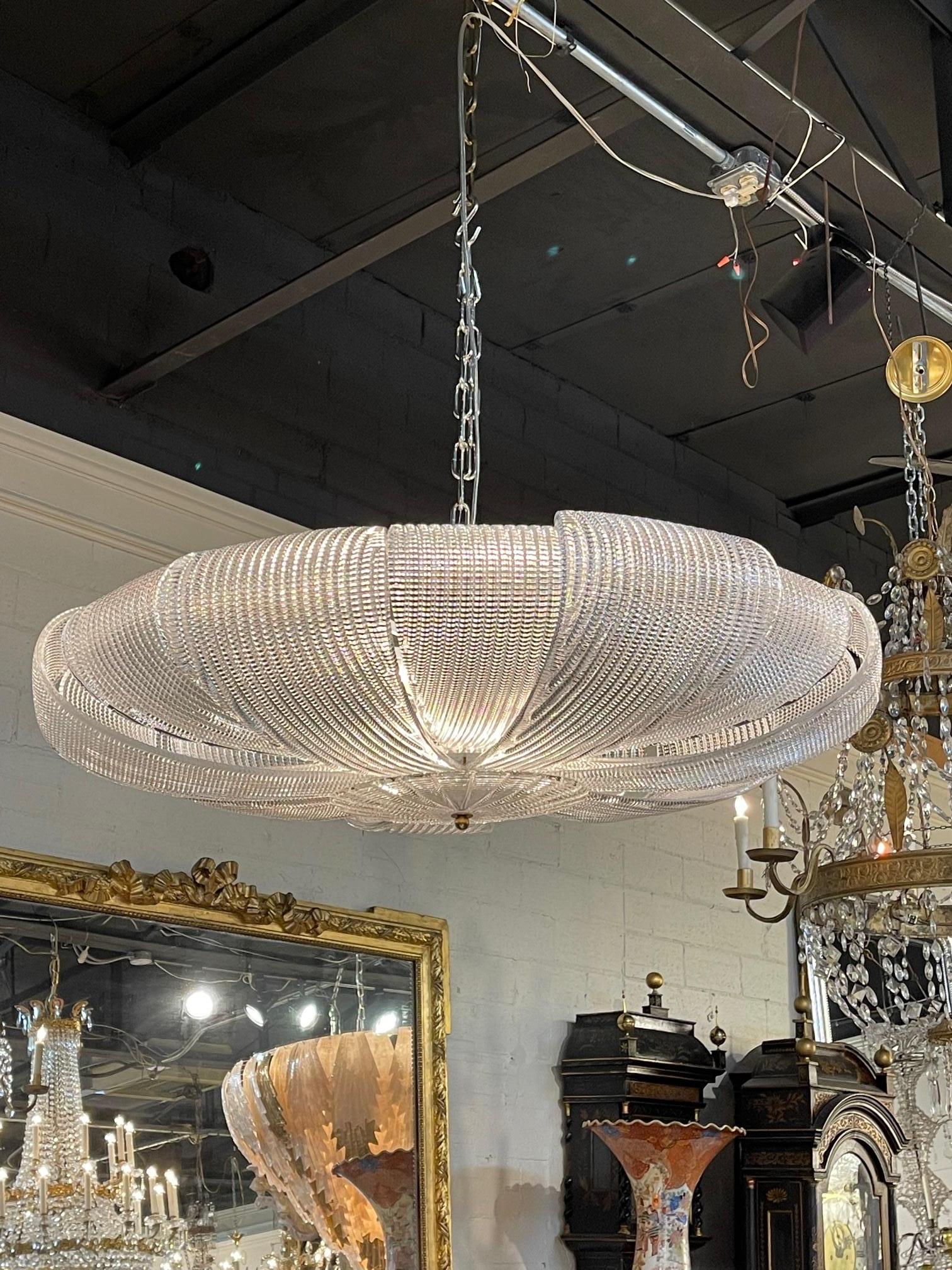Murano Flush Mount Chandelier In Good Condition In Dallas, TX
