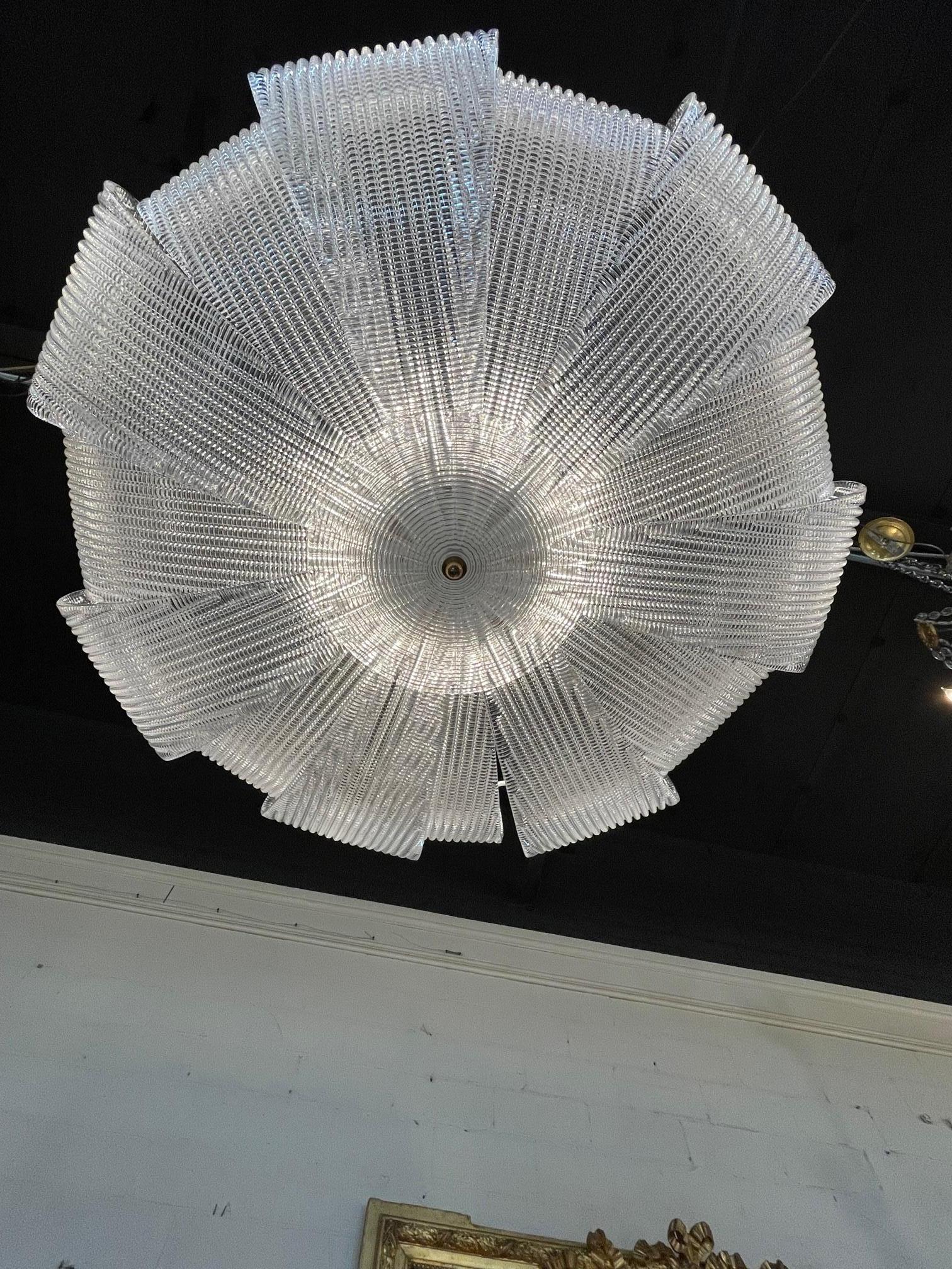 Contemporary Murano Flush Mount Chandelier