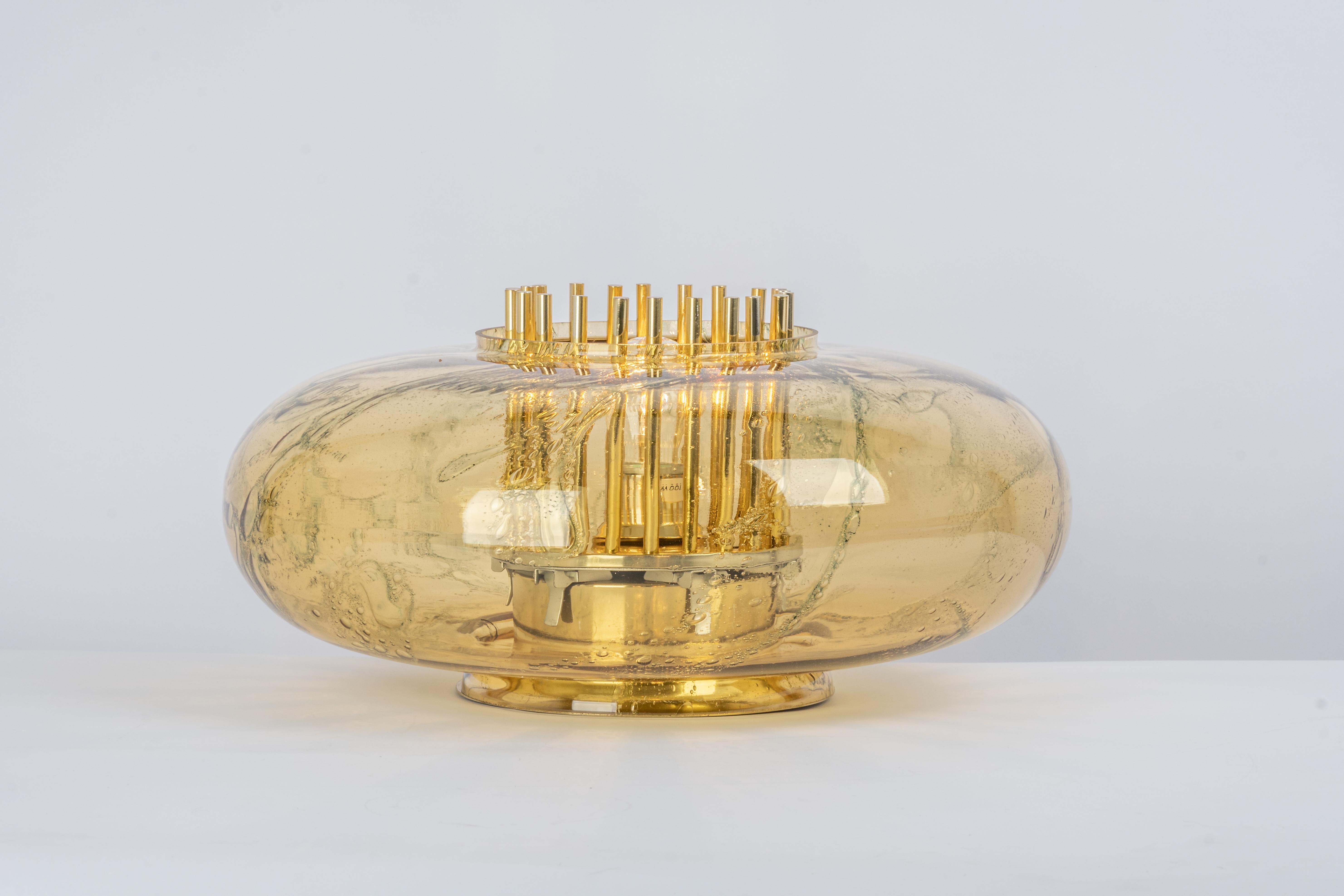 Late 20th Century Murano Flush Mount Light by Doria, Germany, 1970s For Sale