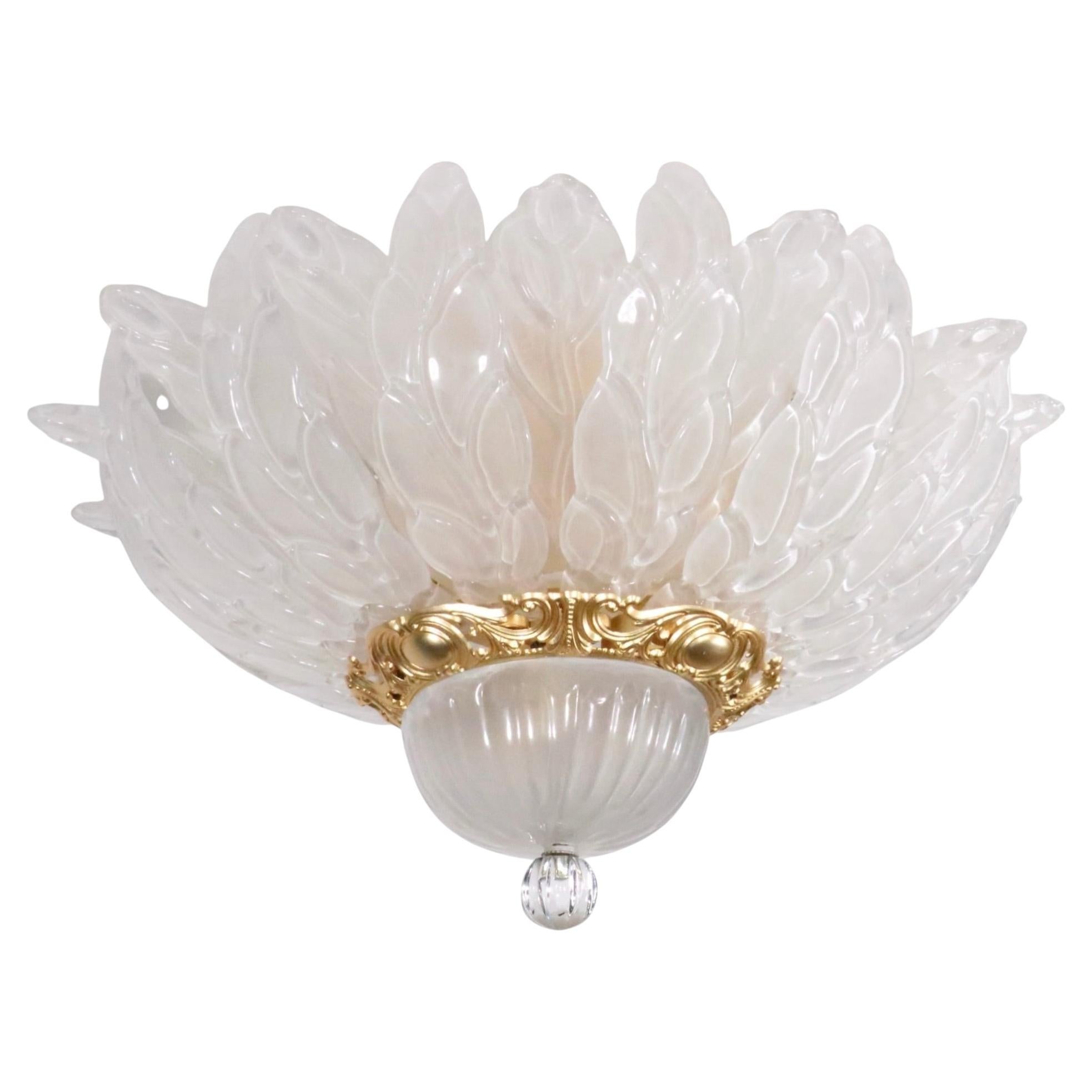 Murano Flush Mount Palmette Light Fixture Chandelier For Sale