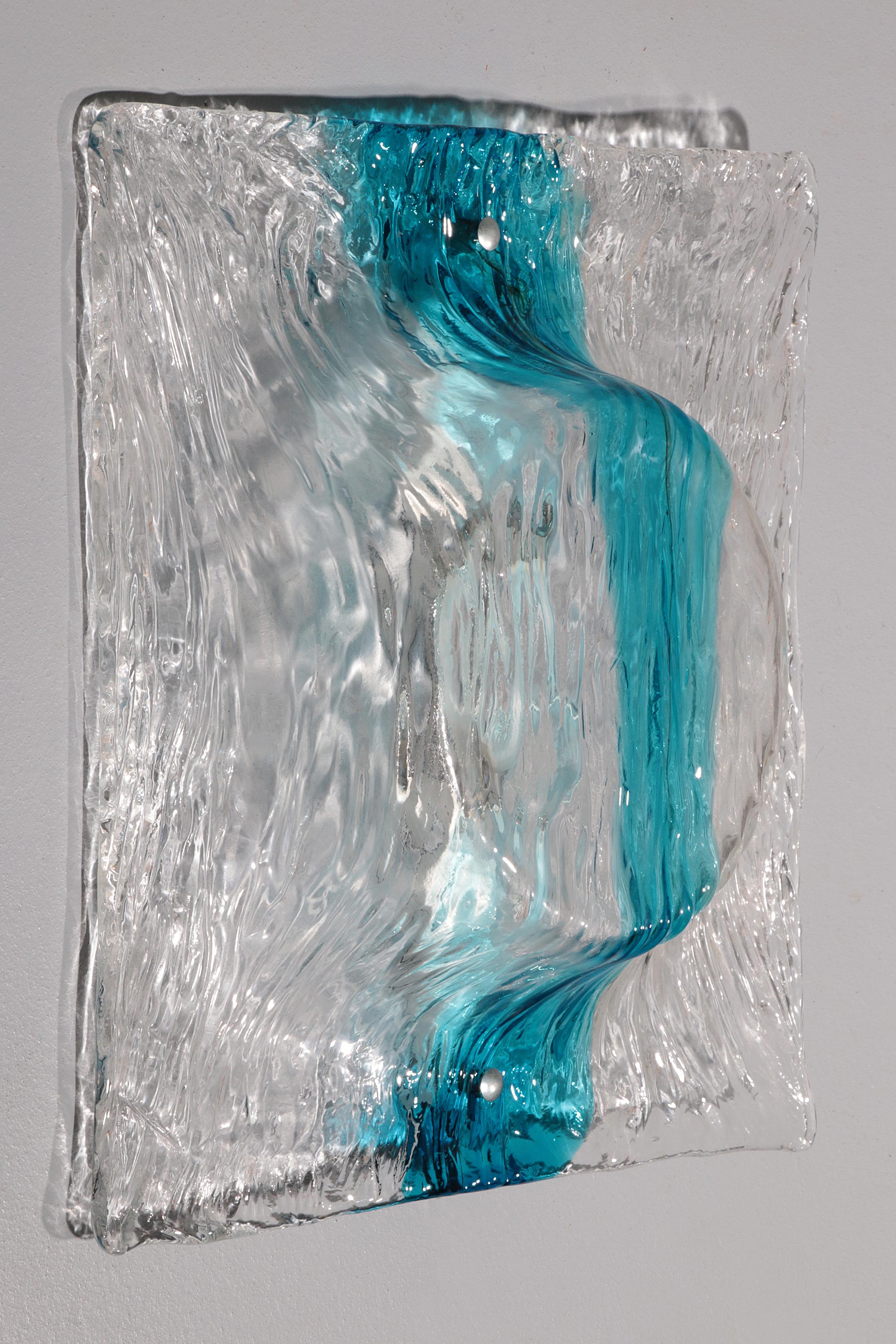 Métal Murano Flush Mount Scone par Toni Zuccheri pour Venini 5 pièces. en vente