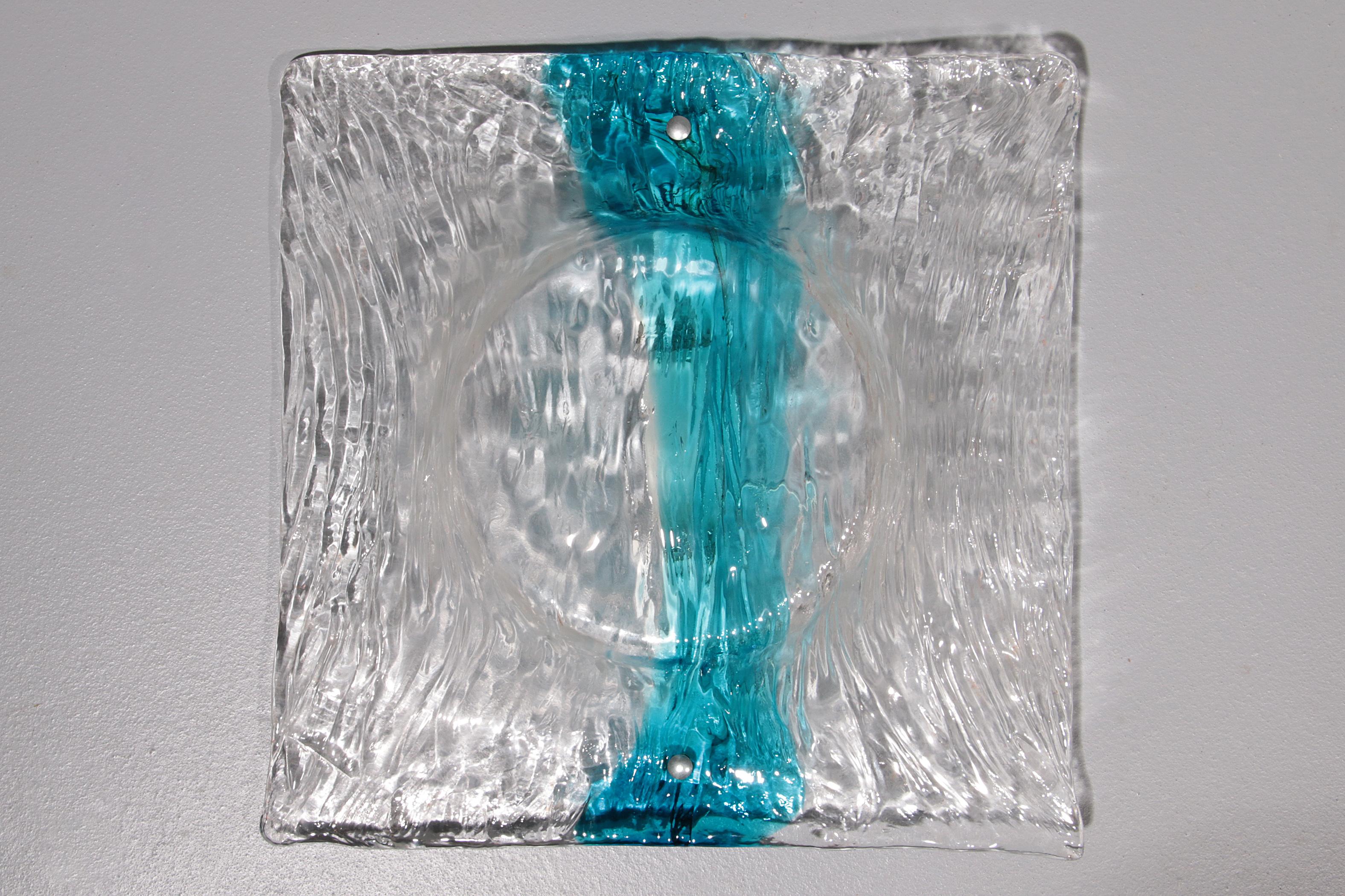 Murano Flush Mount Scone par Toni Zuccheri pour Venini 5 pièces. en vente 1