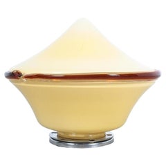 Murano Flush Mount Yellow Red Glass, Italy, 1970