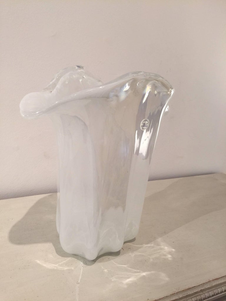 Murano FlutedFlared Top Vase at 1stDibs
