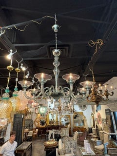 Murano Fontana Green 8-light Chandelier