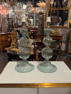 Lampes Murano Fontana en forme de boule en verre vert