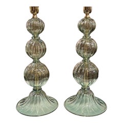Lampes Murano Fontana en forme de boule en verre vert