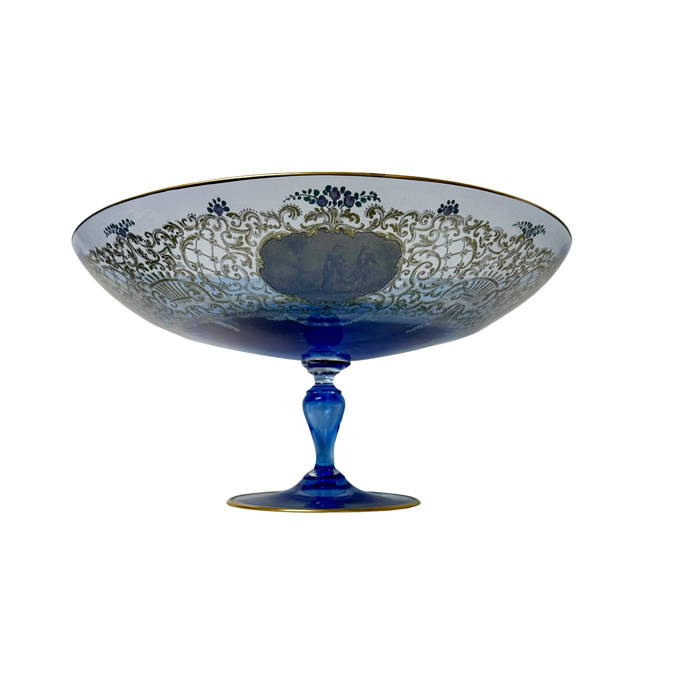 Early 20th Century Murano Footed Fruit Bowl For Sale