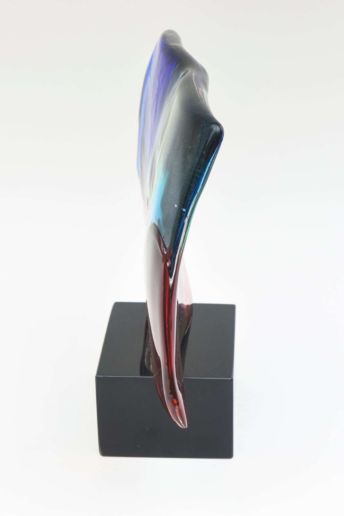 Formia-Skulptur aus Muranoglas in Schwarz, Rot, Blau, Rosa und Grün, Italien im Angebot 2