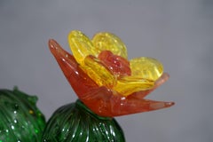 Murano Formia for Marta Marzotto Green Art Glass Cactus Plant, 1990