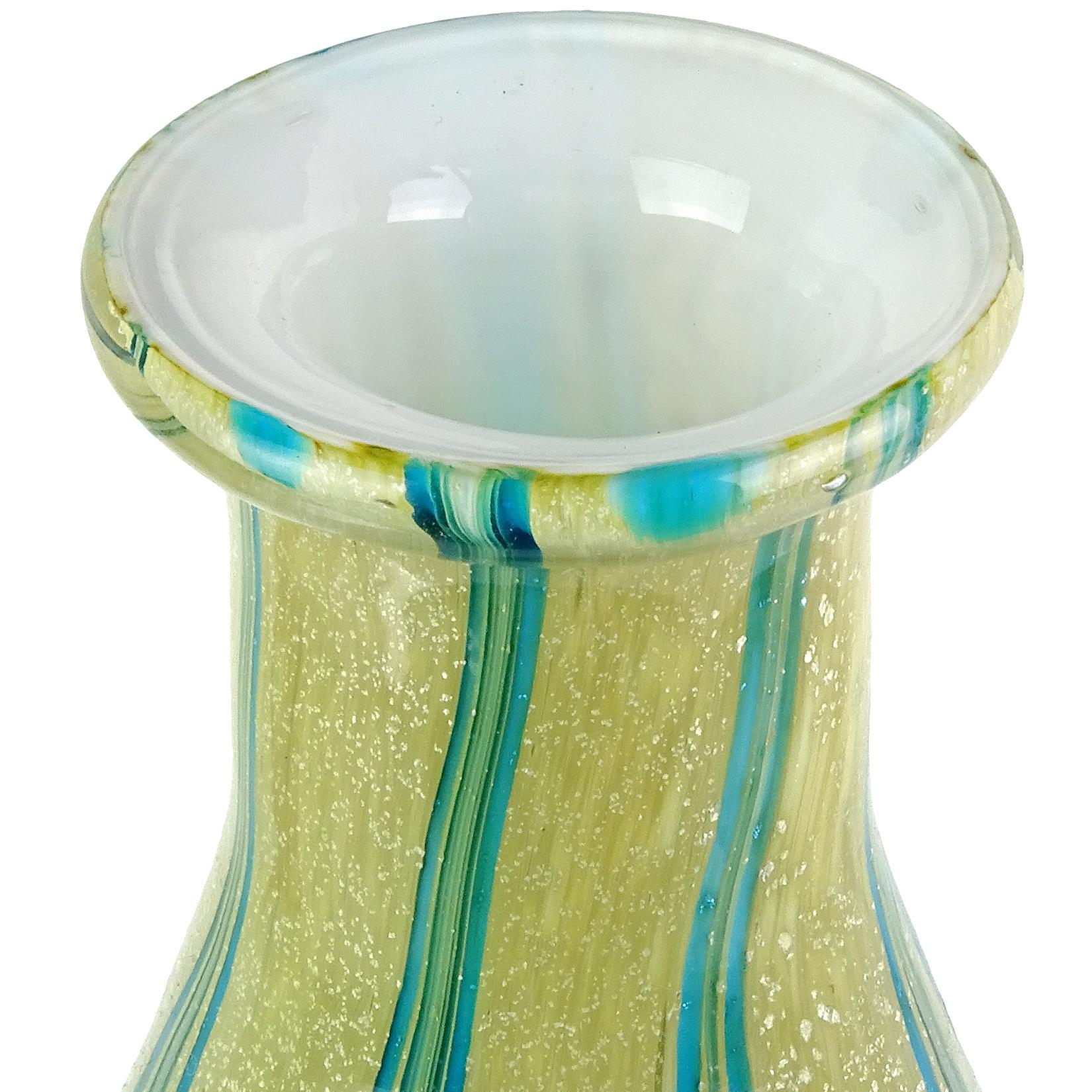 Italiano Decanter in vetro artistico italiano di Murano Franco Moretti Silver Flecks Blue Pull Feather in vendita