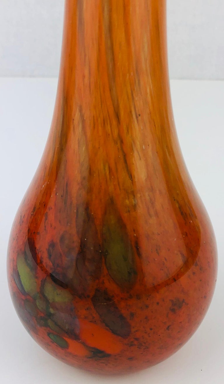Italian Murano Fratelli Toso Art Glass Stem Flower Vase For Sale
