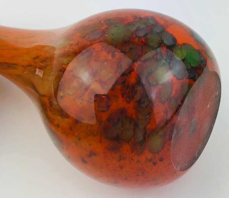 Hand-Crafted Murano Fratelli Toso Art Glass Stem Flower Vase For Sale