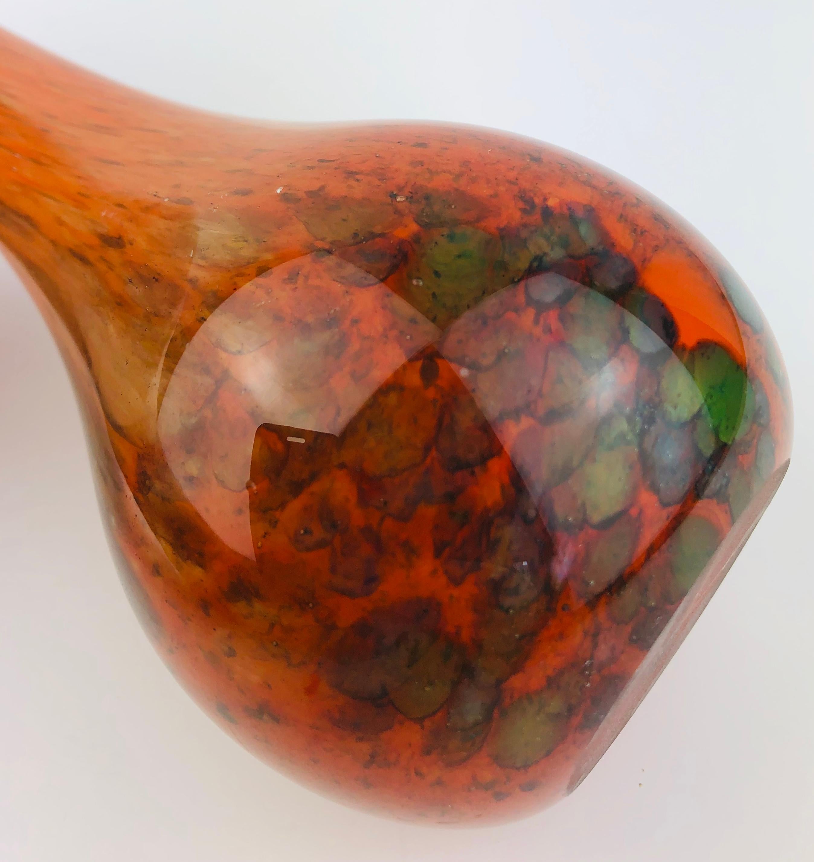 Murano Fratelli Toso Art Glass Stem Flower Vase In Good Condition For Sale In Miami, FL