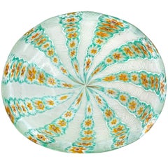 Murano Fratelli Toso Millefiori Blume Bänder Italienisch Art Glass Dekorative Schale