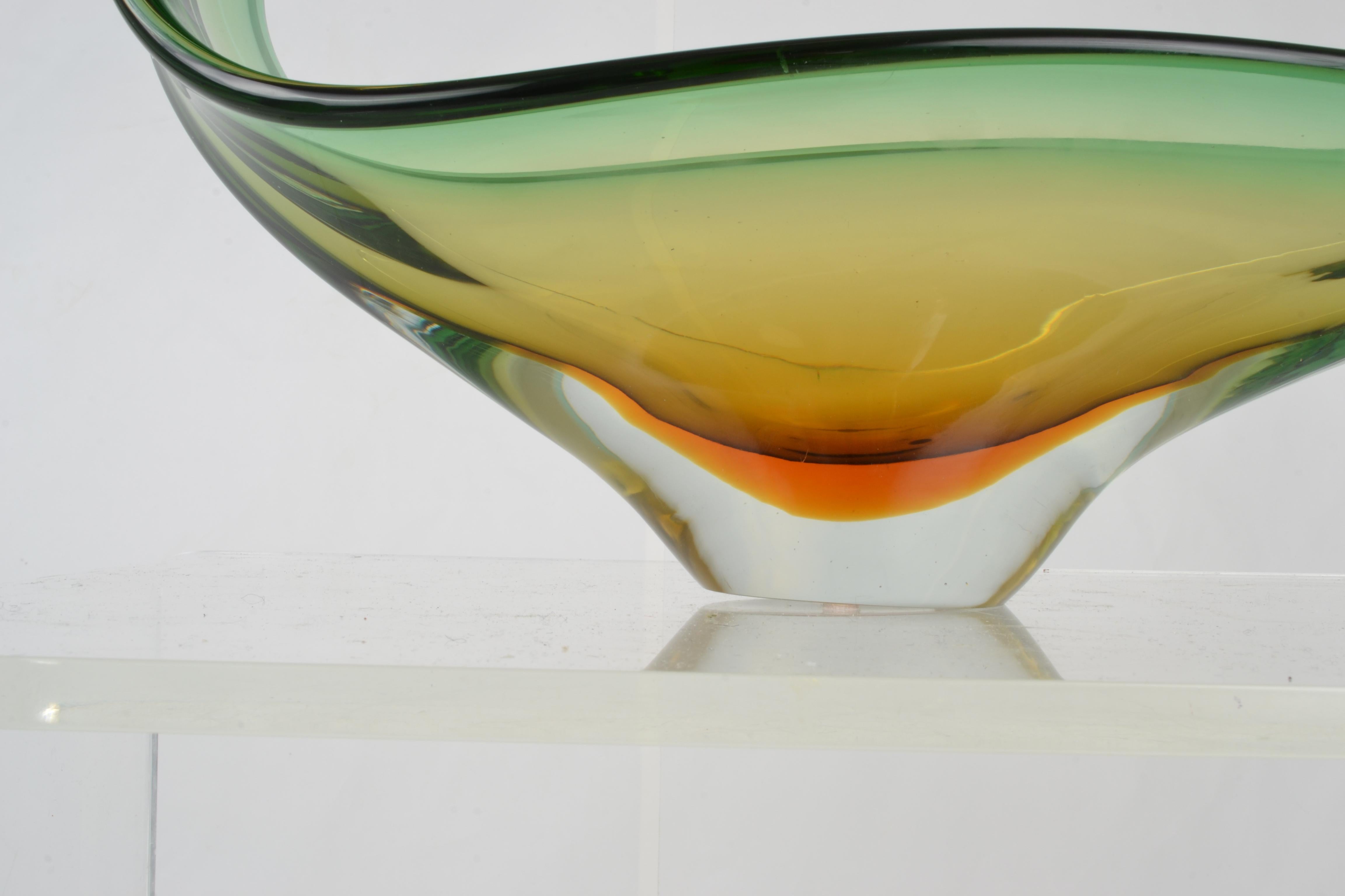 Murano Free-Form Bowl Large Size Italy, 1960s 3