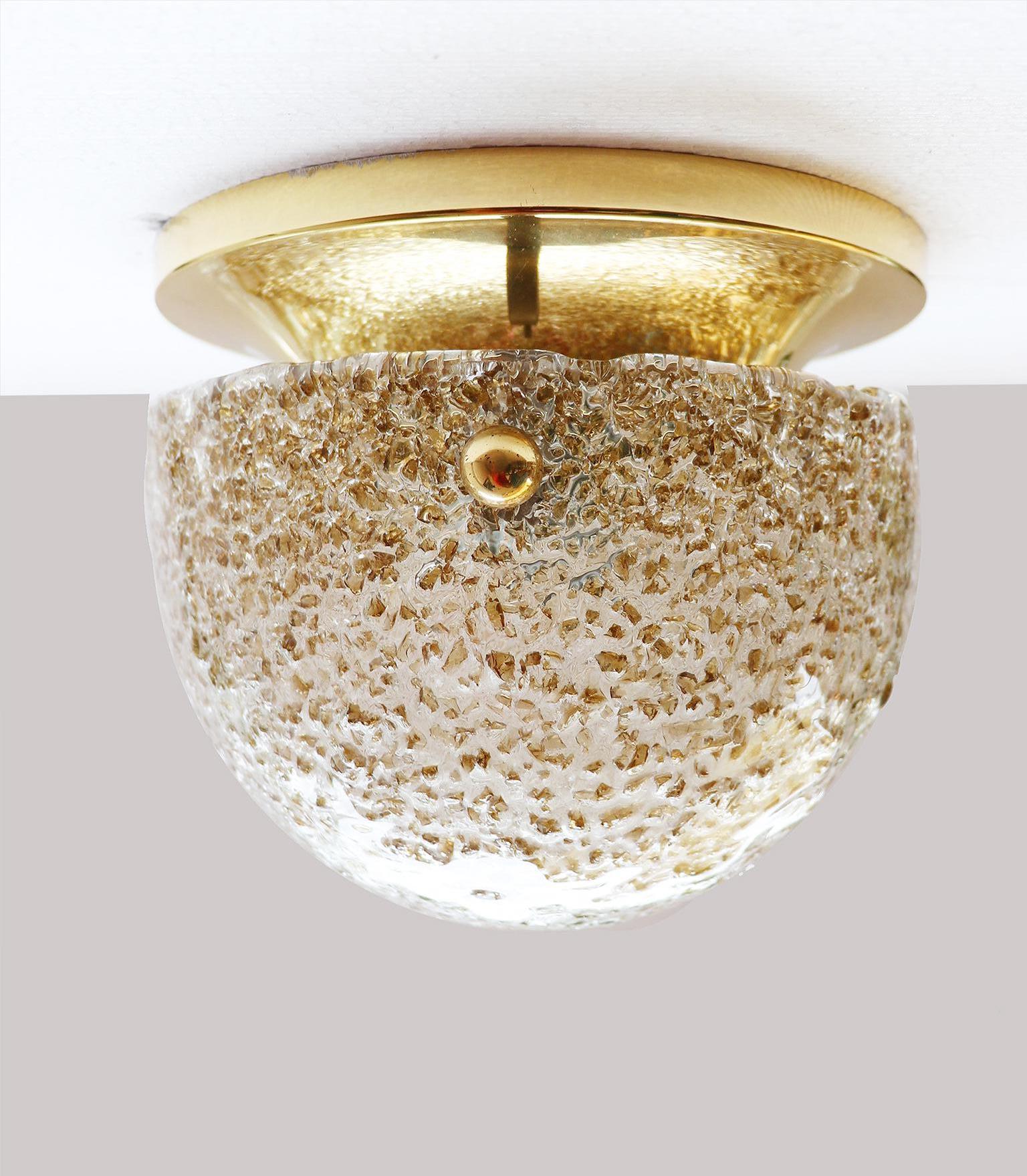 Mid-Century moderno Apparecchio da incasso in vetro di Murano con fritte di Hillebrand, Germania, anni '60 in vendita