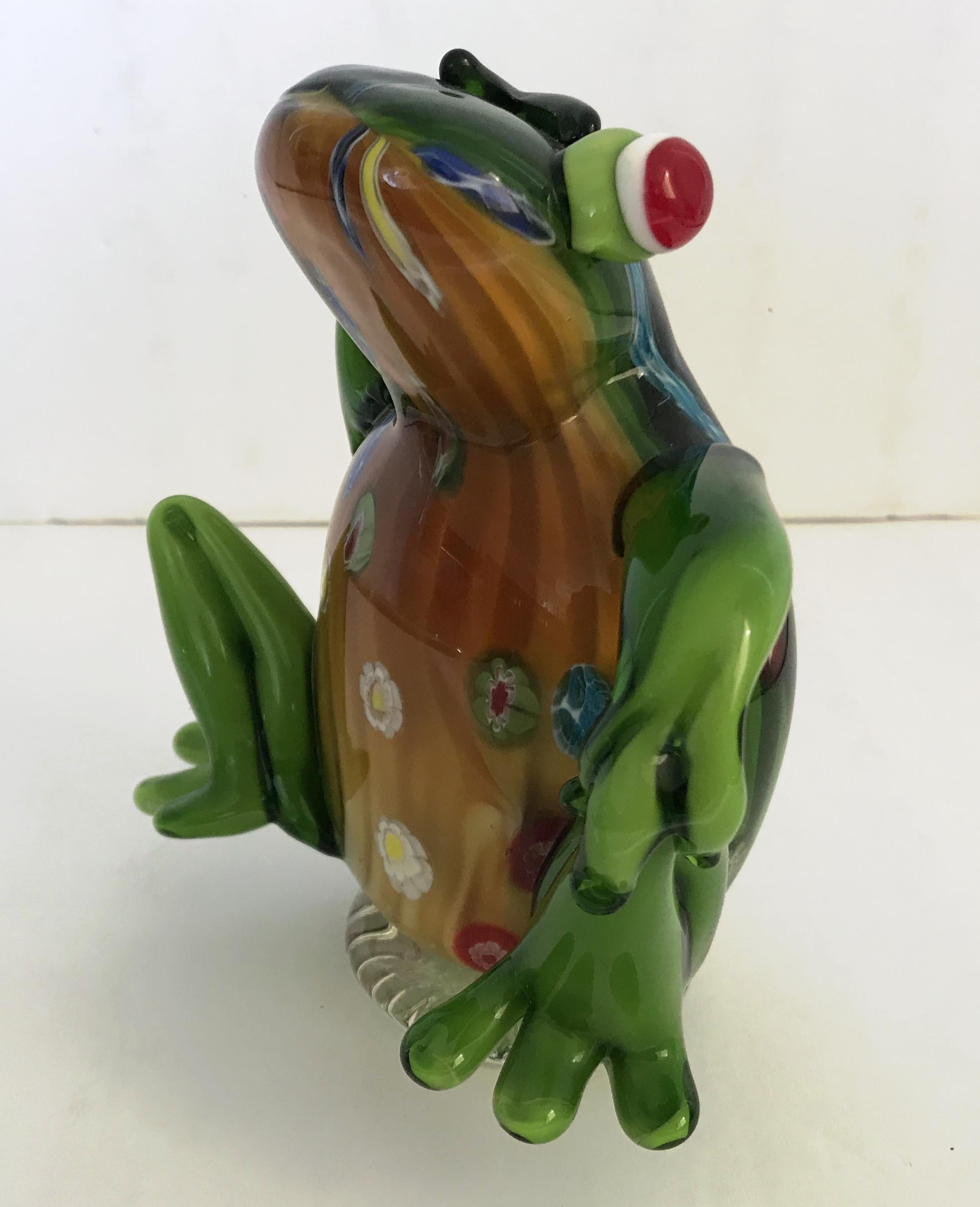 20th Century Murano Frog Sculpture