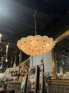 Murano Frost Disc Flush Mount Chandelier