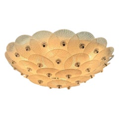 Murano Frost Disc Flush Mount Chandelier