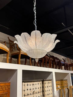 Lampadario a incasso con foglie in vetro Murano Frost