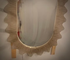 Murano Fume' Art Glass and Brass Italian Console / Wall Mirror, 2020