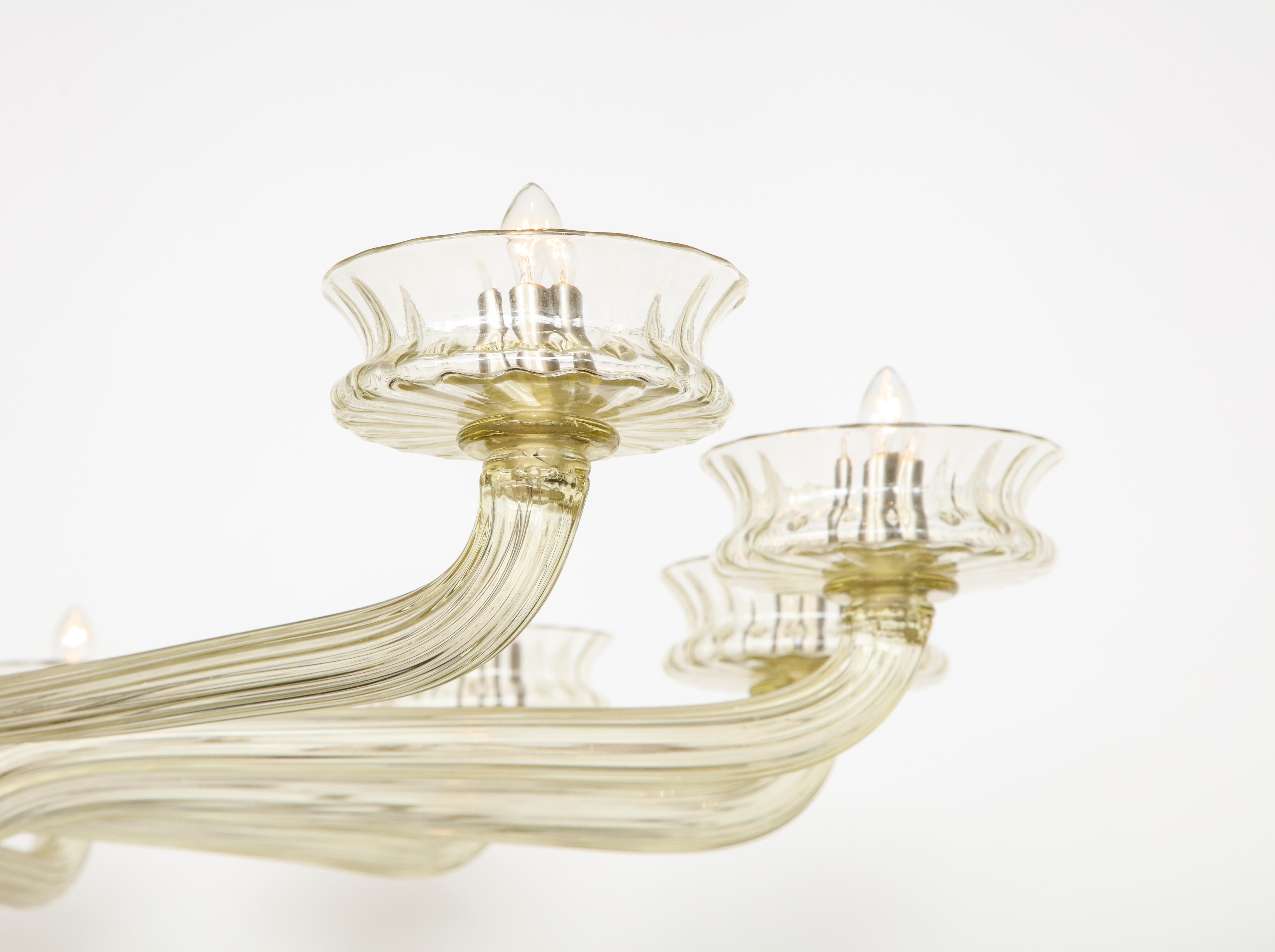 Murano “Fume Fulva” Glass 12-Light Chandelier 4
