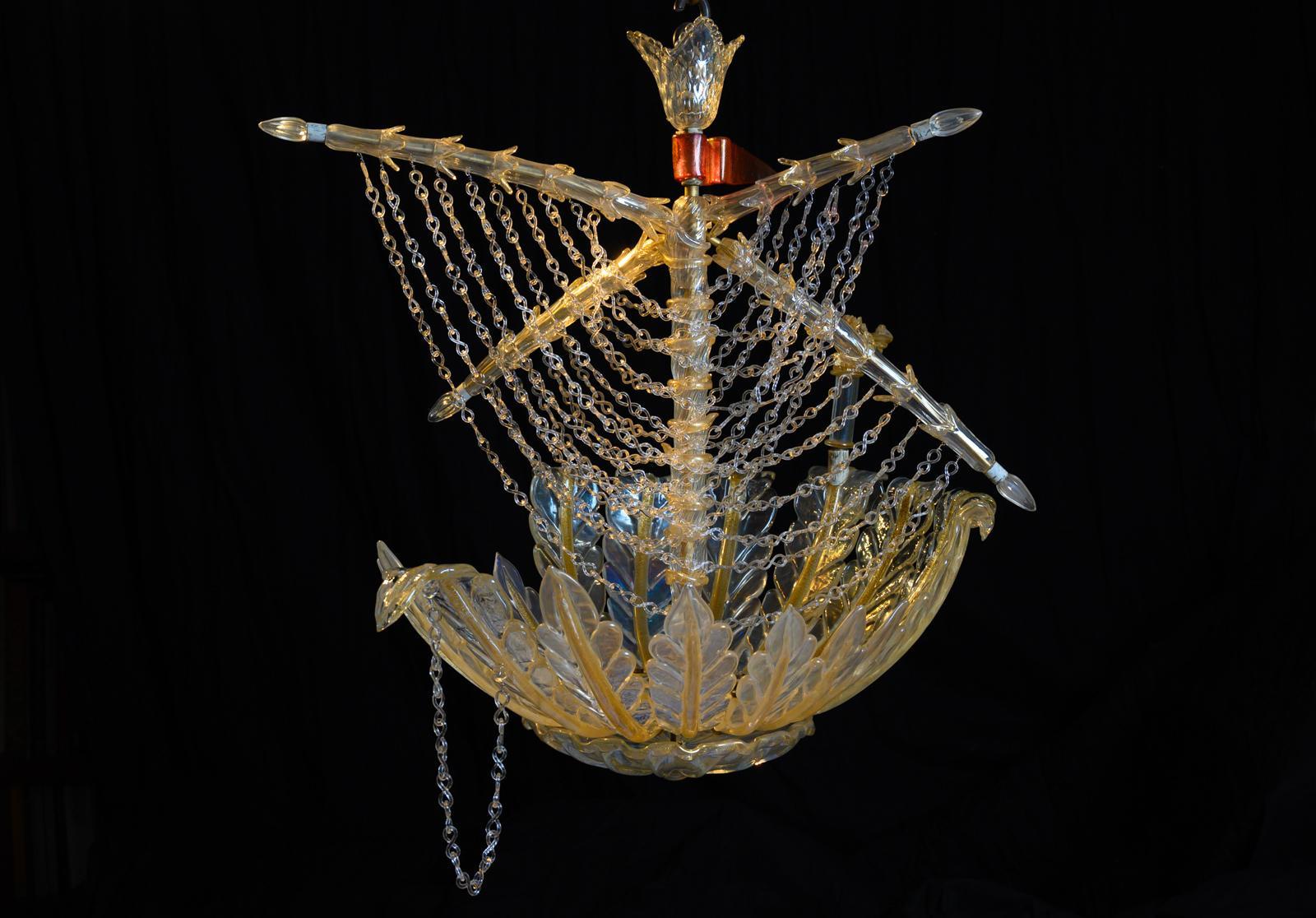 Murano Galleon Light by Seguso for Veronese For Sale 9
