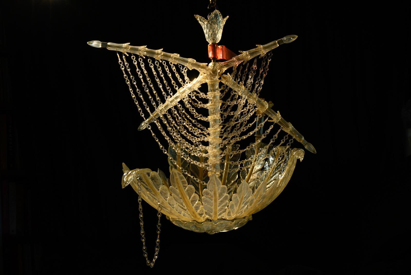 Murano Galleon Light by Seguso for Veronese For Sale 10