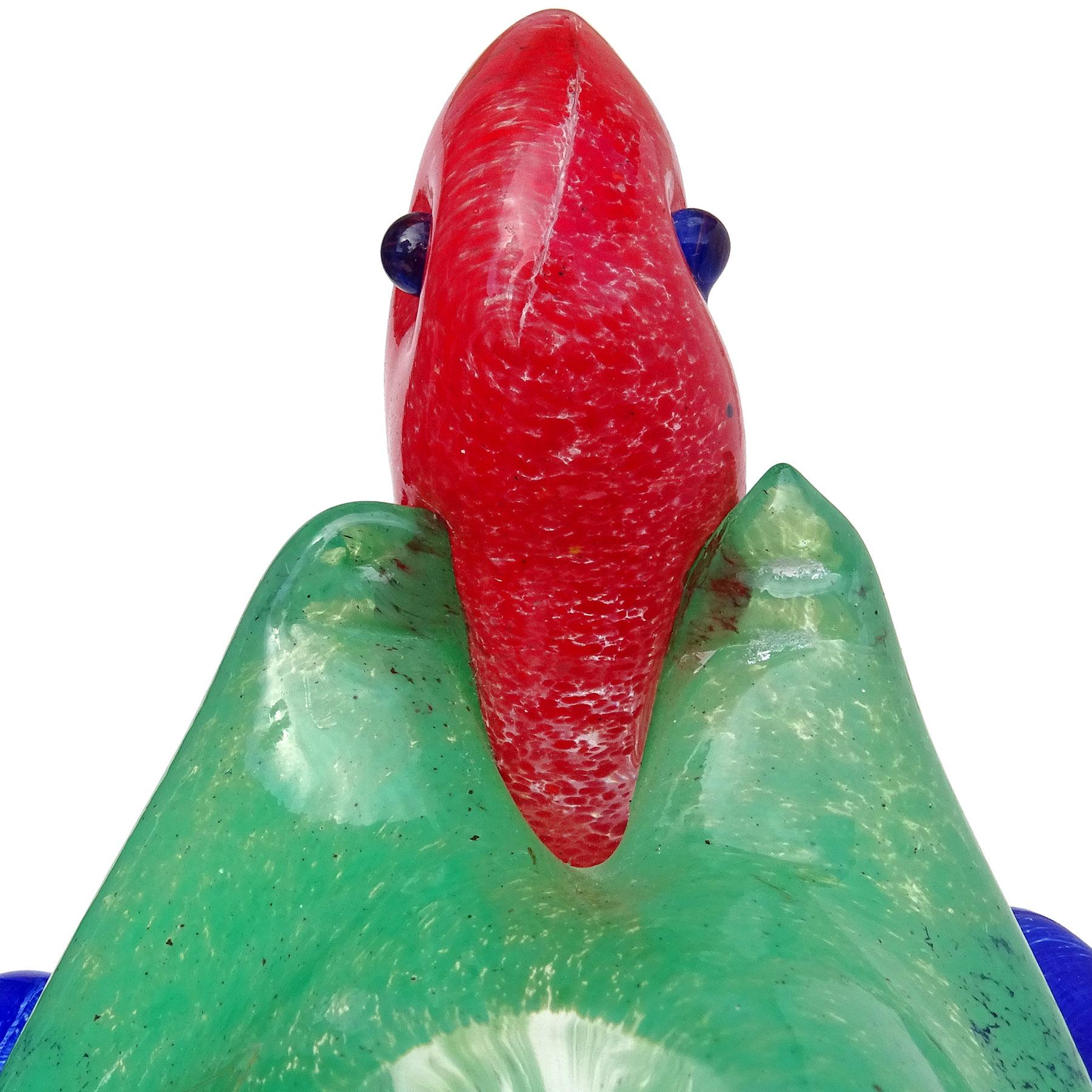 Murano Gambaro Poggi Green Red Blue Italian Art Glass Turtle Figure Paperweight (Presse-papier en forme de tortue) Bon état - En vente à Kissimmee, FL