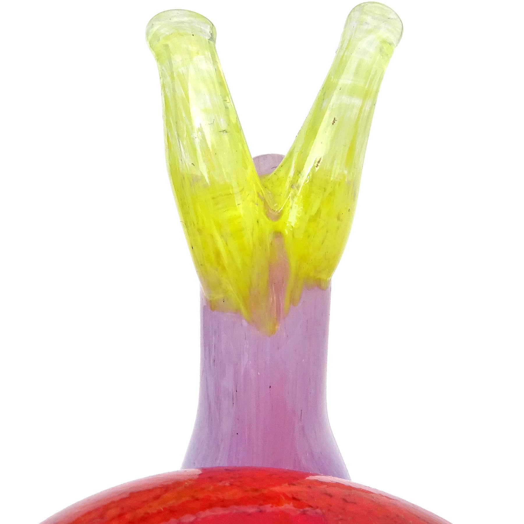 Papierbeschwerer aus italienischem Murano Gambaro Poggi-Kunstglas mit Schneckenfigur in Orange und Lila im Zustand „Gut“ im Angebot in Kissimmee, FL