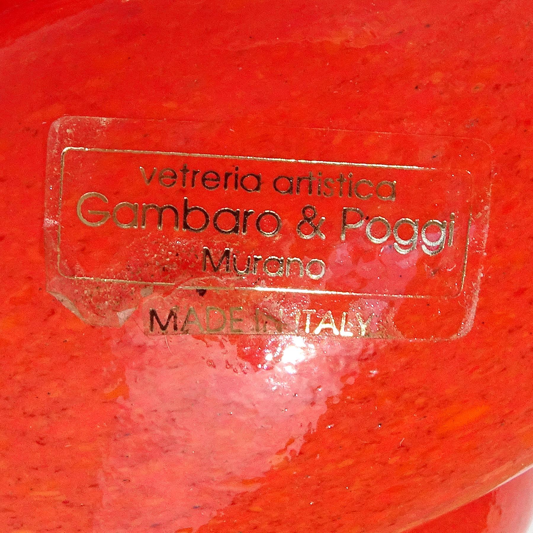 Papierbeschwerer aus italienischem Murano Gambaro Poggi-Kunstglas mit Schneckenfigur in Orange und Lila (20. Jahrhundert) im Angebot