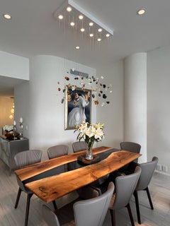 Murano Gemstones Chandelier. Dining Room, Kitchen Island, Foyer, Living Room.