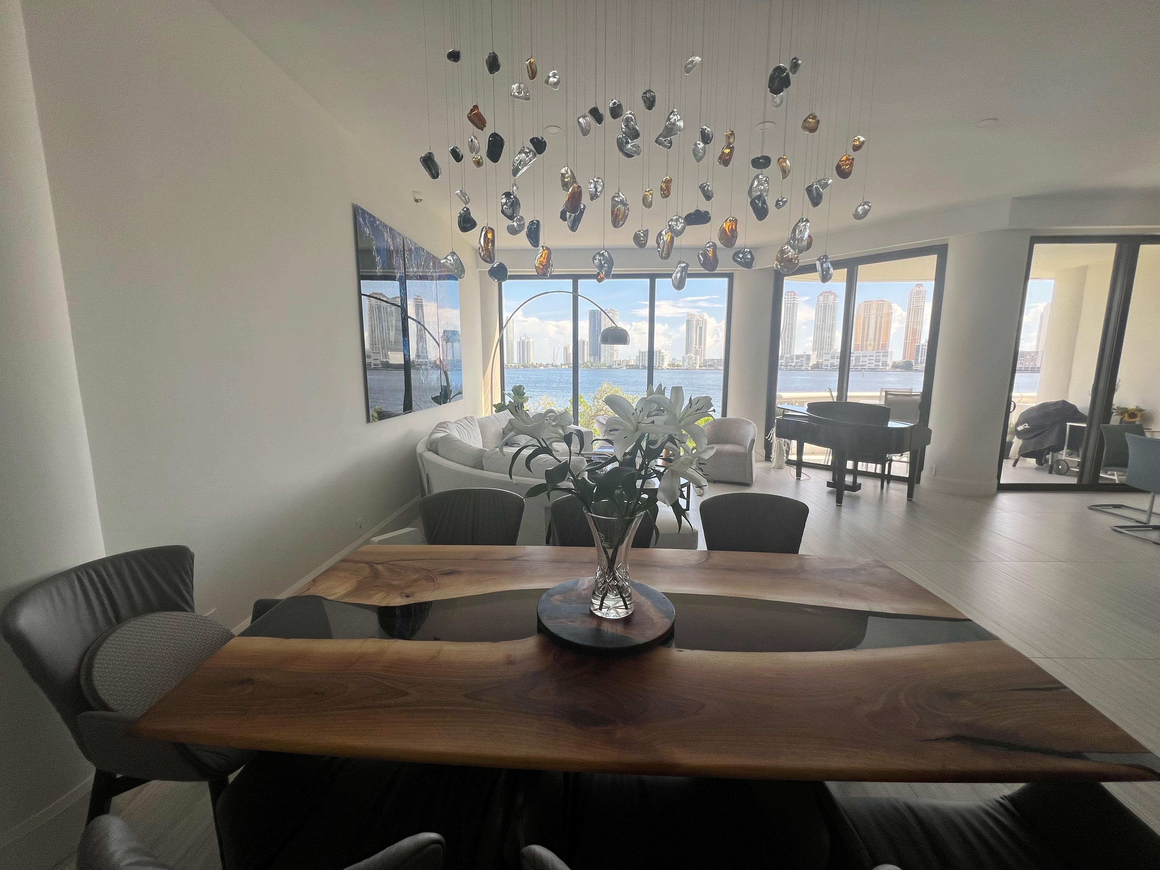 Hand-Crafted Murano Gemstones Chandelier. Dining Room, Kitchen Island, Foyer, Living Room. For Sale