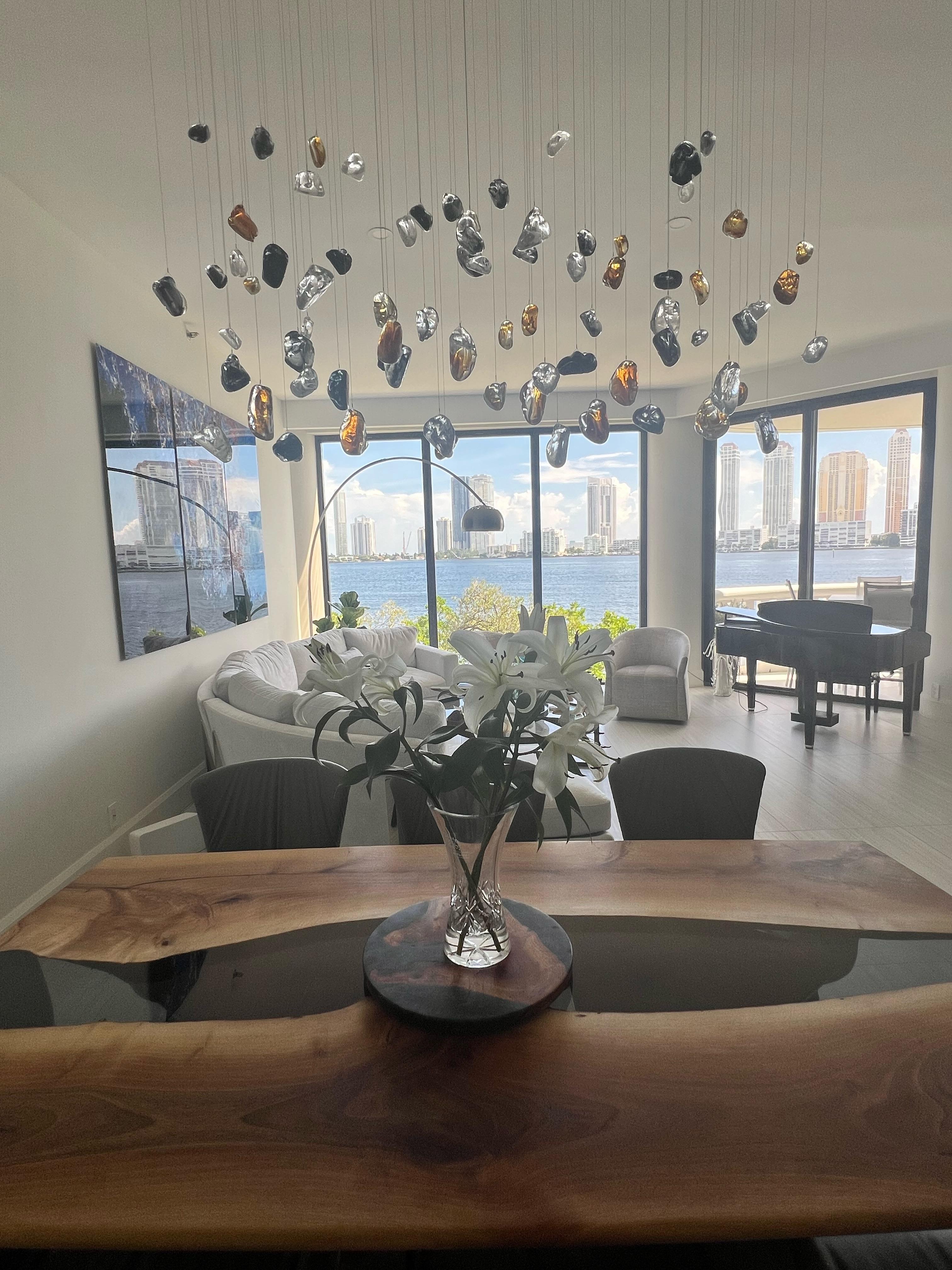 Murano Gemstones Chandelier. Dining Room, Kitchen Island, Foyer, Living Room. In New Condition For Sale In Hollywood, FL