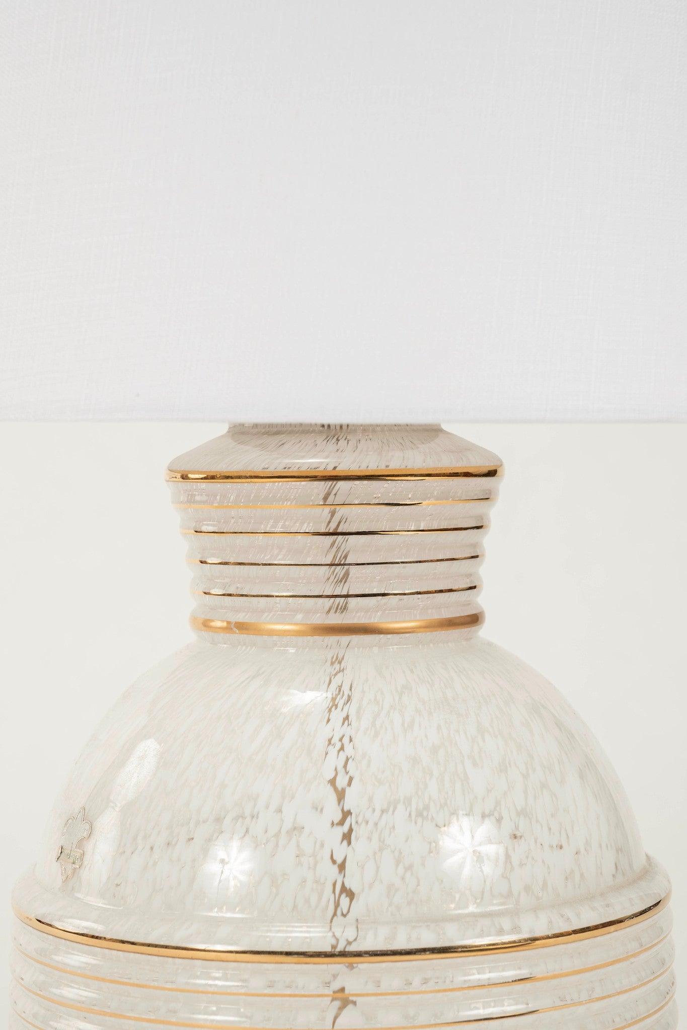 20ième siècle Lampe en verre doré de Murano en vente