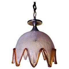 Lampe à suspension en verre de Murano par Mazzega Murano 1970 Italie