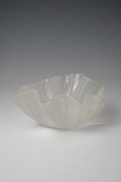 Murano Glas Vase Venini Murano Italia Fazzoletto filigrana, signed