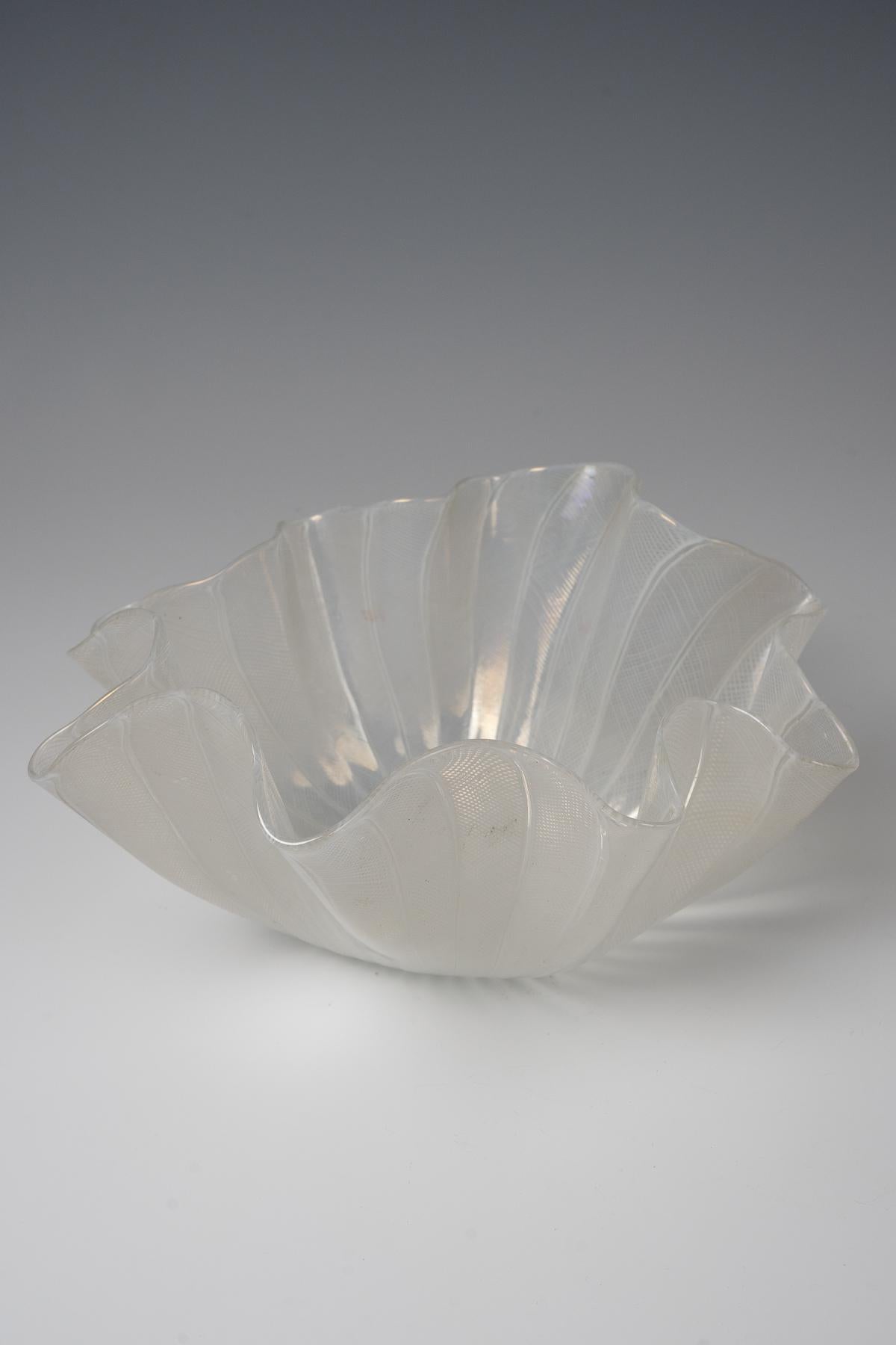 Fatto a mano Vaso in Italia Glas Italia Murini Fazzoletto filigrana, firmato in vendita