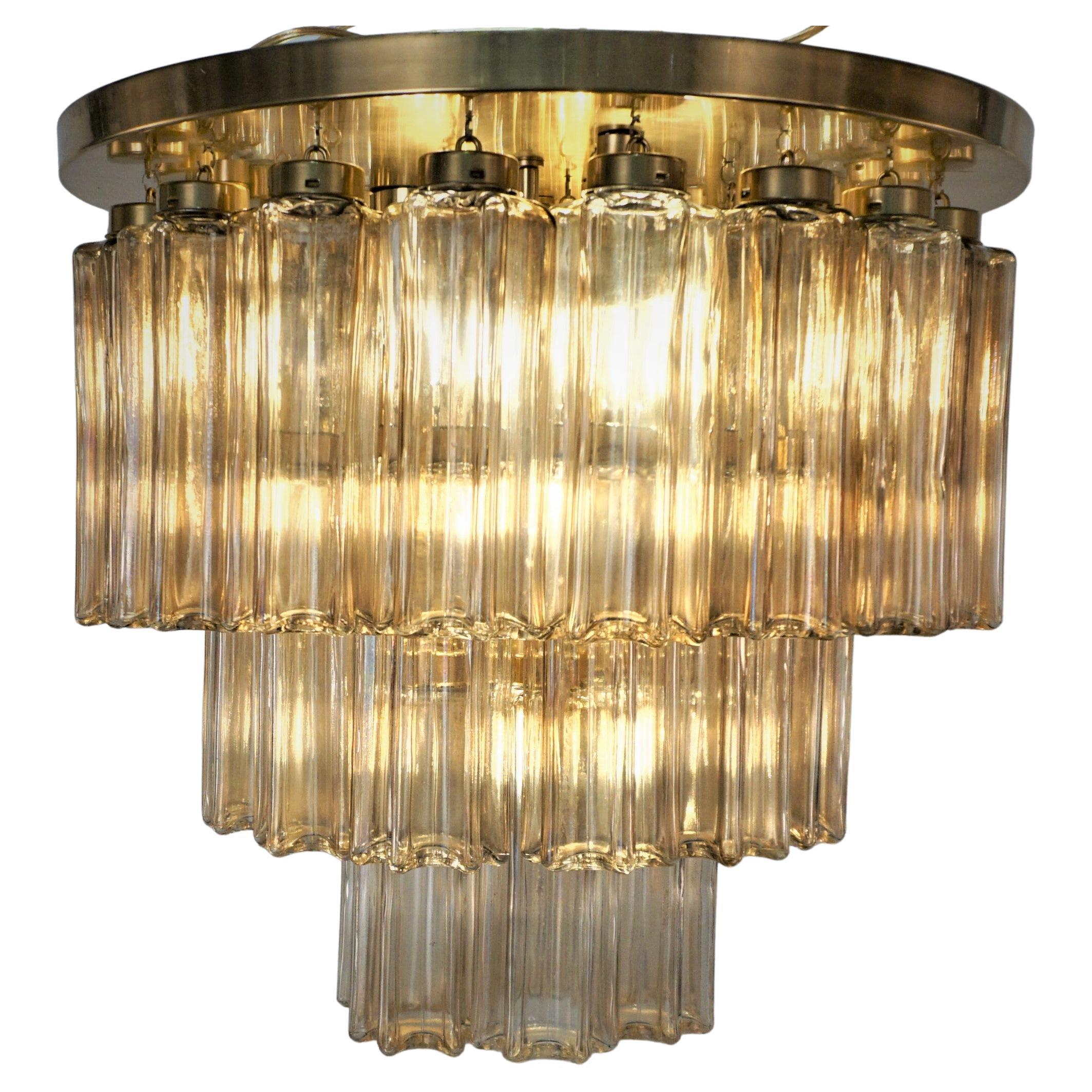 Blue Murano Glass Drop Grape Chandelier Flush Mount at 1stDibs