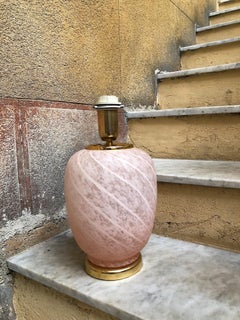 Lampe de table des années 1970 en verre de Murano