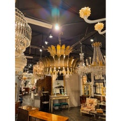 Murano Glass 2-Tier Palm Leaf Chandelier