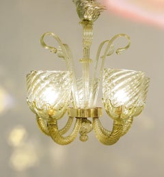 Murano Glass 6-Light Chandelier, 1930s