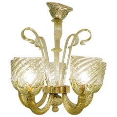 Murano Glass 6-Light Chandelier, 1930s