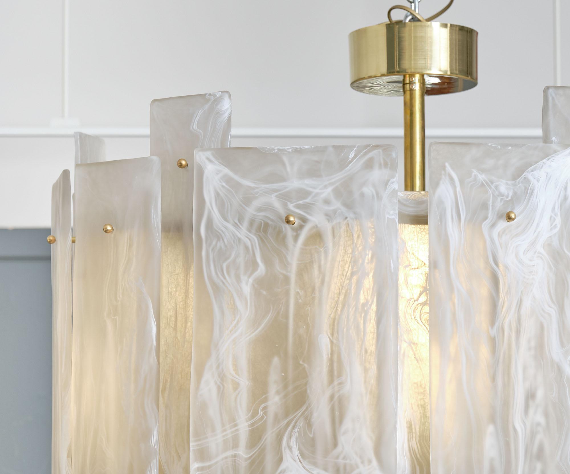 Lampadario in vetro di Murano in alabastro in vendita 1