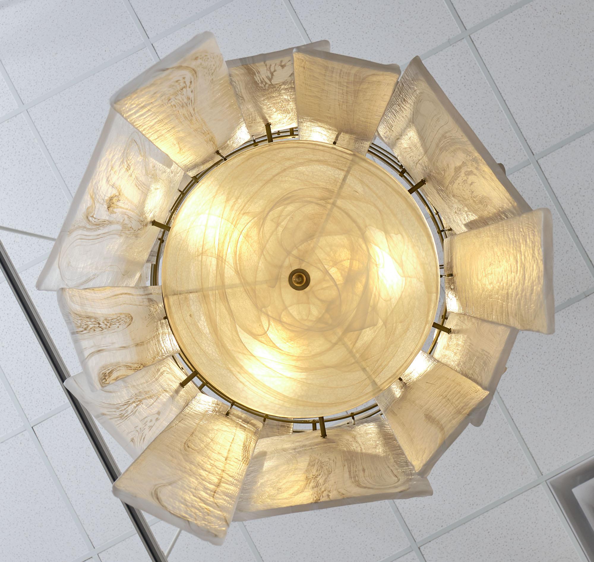 Murano Glass Alabaster Chandelier For Sale 3