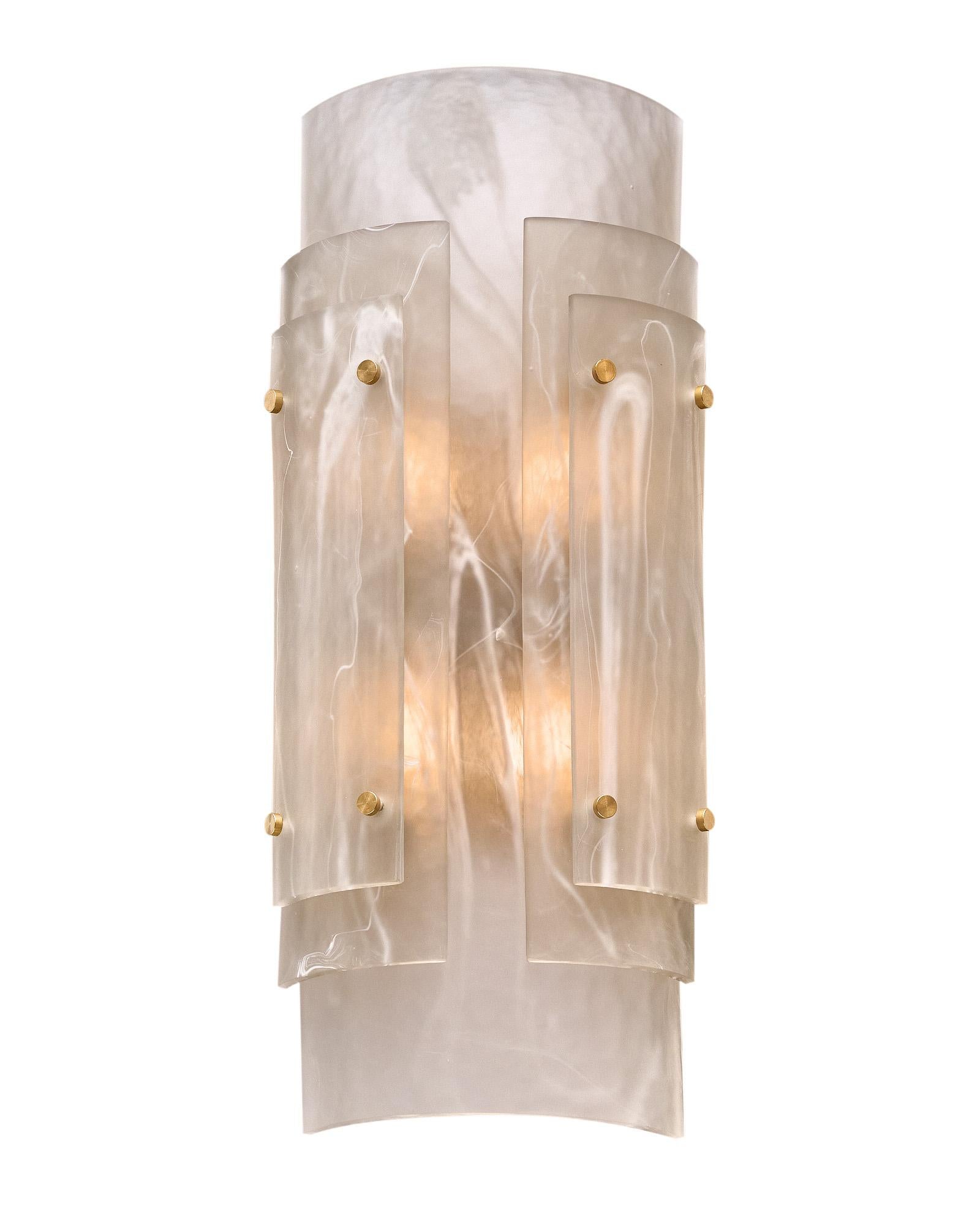 Murano Glass Alabaster Sconces For Sale 3