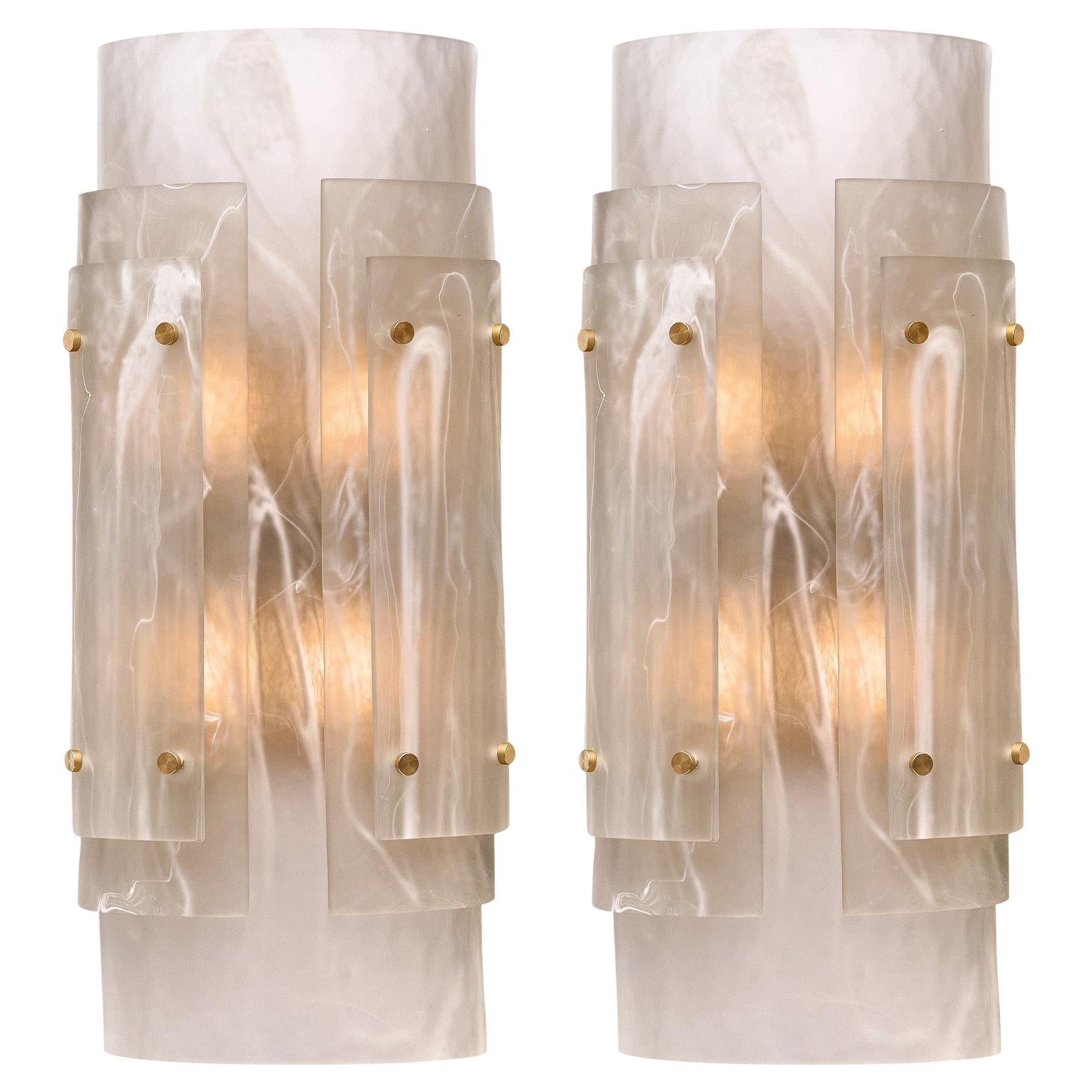 Murano Glass Alabaster Sconces