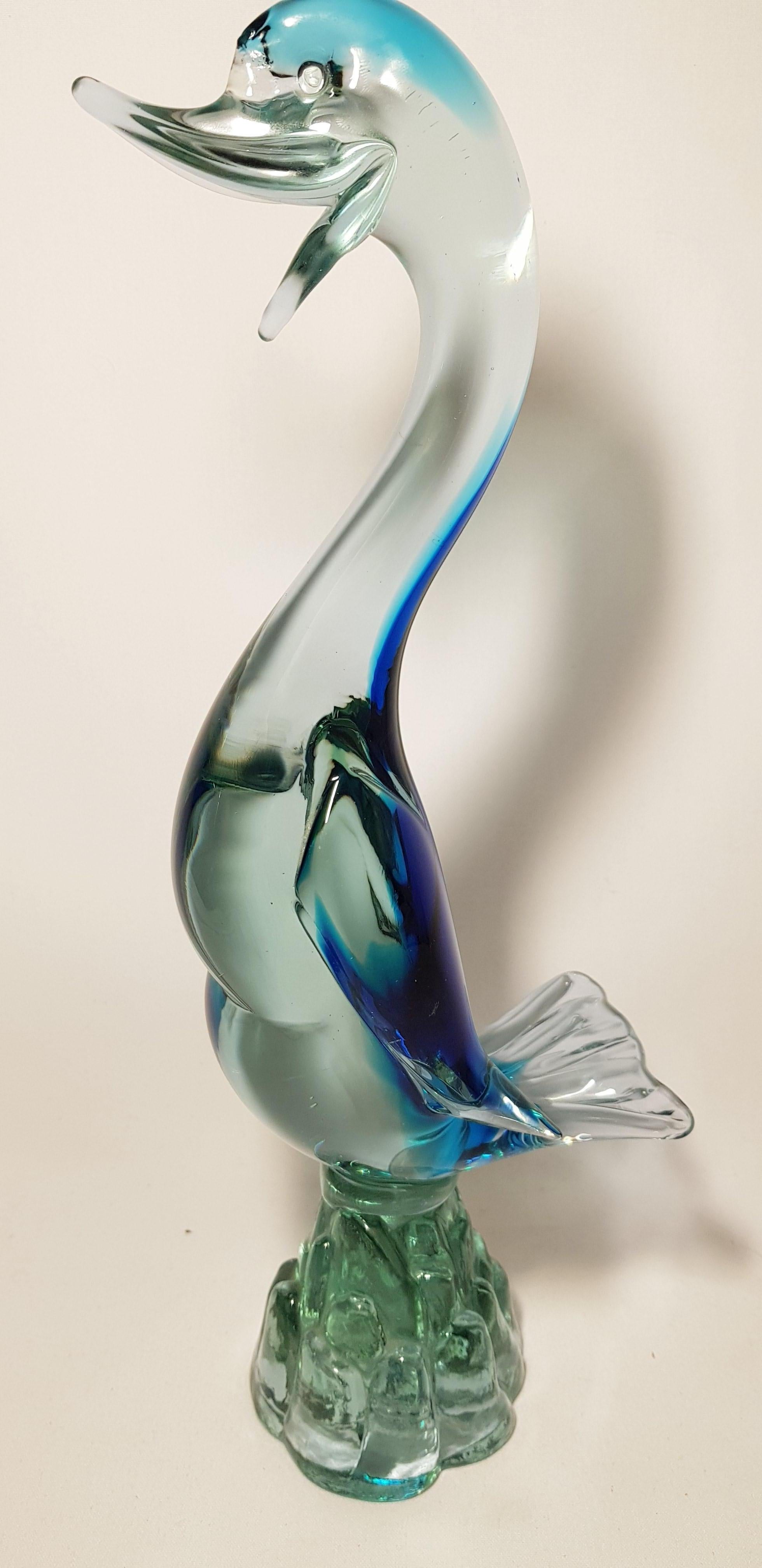 Murano Glass Alexandrite Neodymium Sommerso Duck For Sale 1